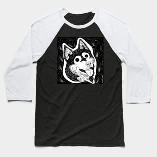 Aztec Husky ecopop dog Baseball T-Shirt